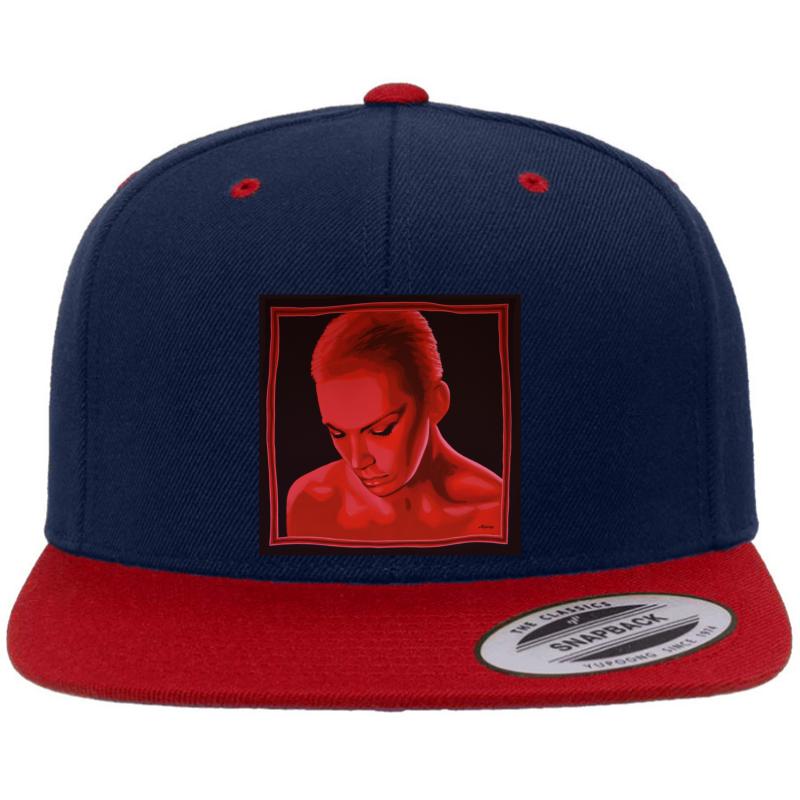 Annie Lennox Painting Premium Flat Bill Snapback Cap  Navy