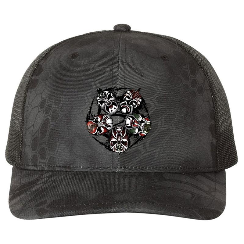 5 Deadly Venoms Richardson Premium Trucker Snapback Cap  Kryptek Typhon Black