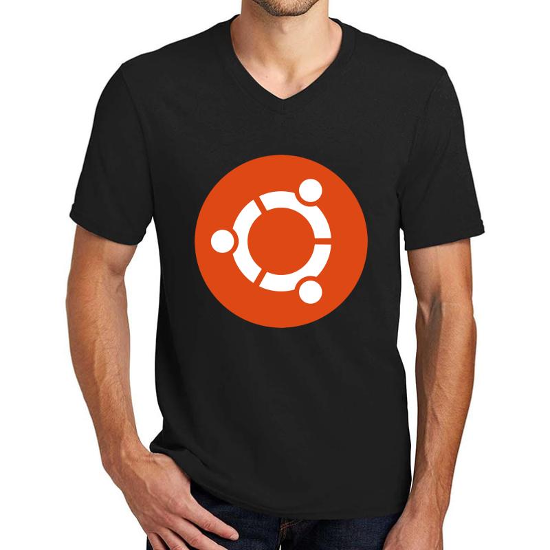 Ubuntu Logo Unisex V-Neck T-Shirt Men Black