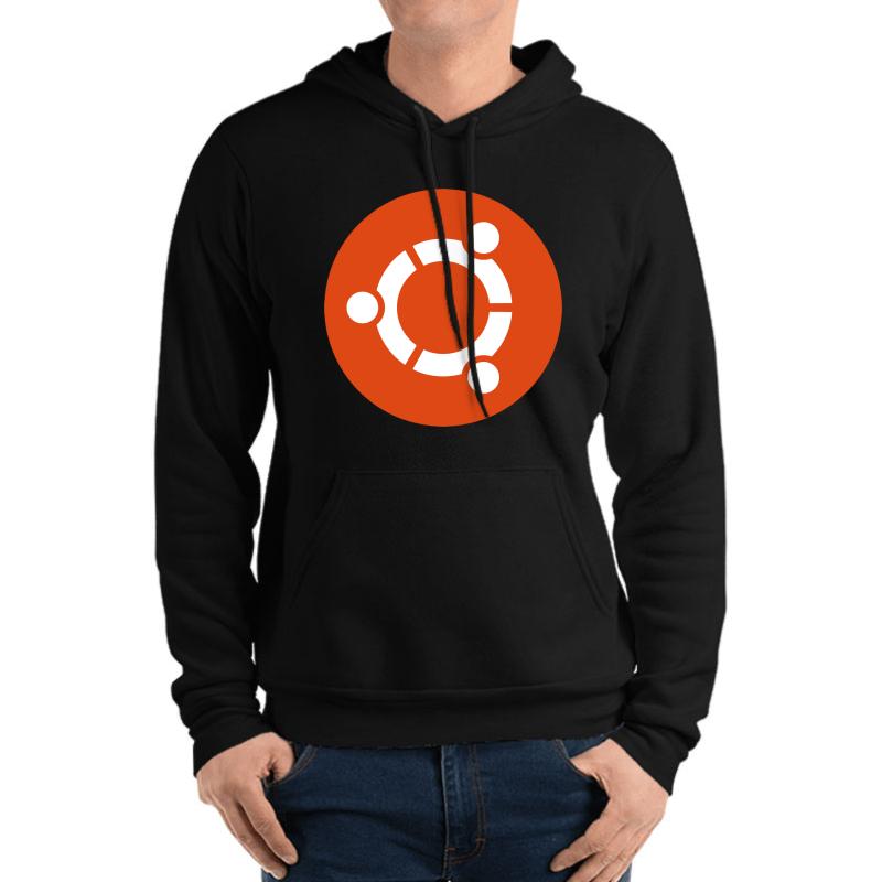 Ubuntu Logo Unisex Hooded Sweatshirt Men Black