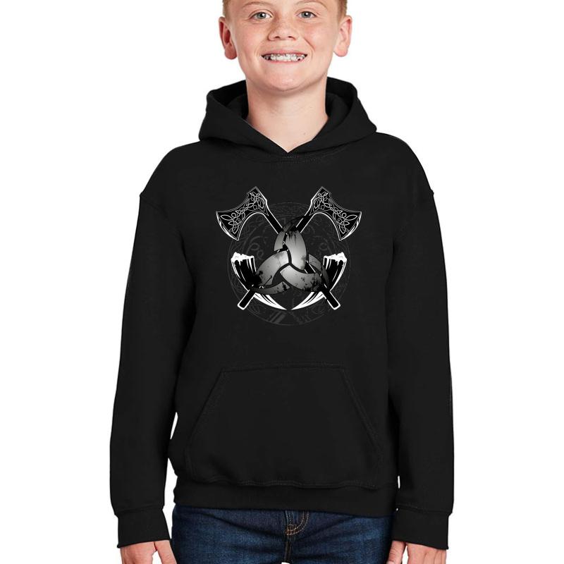 Vikings Youth Hooded Sweatshirt Boy Black