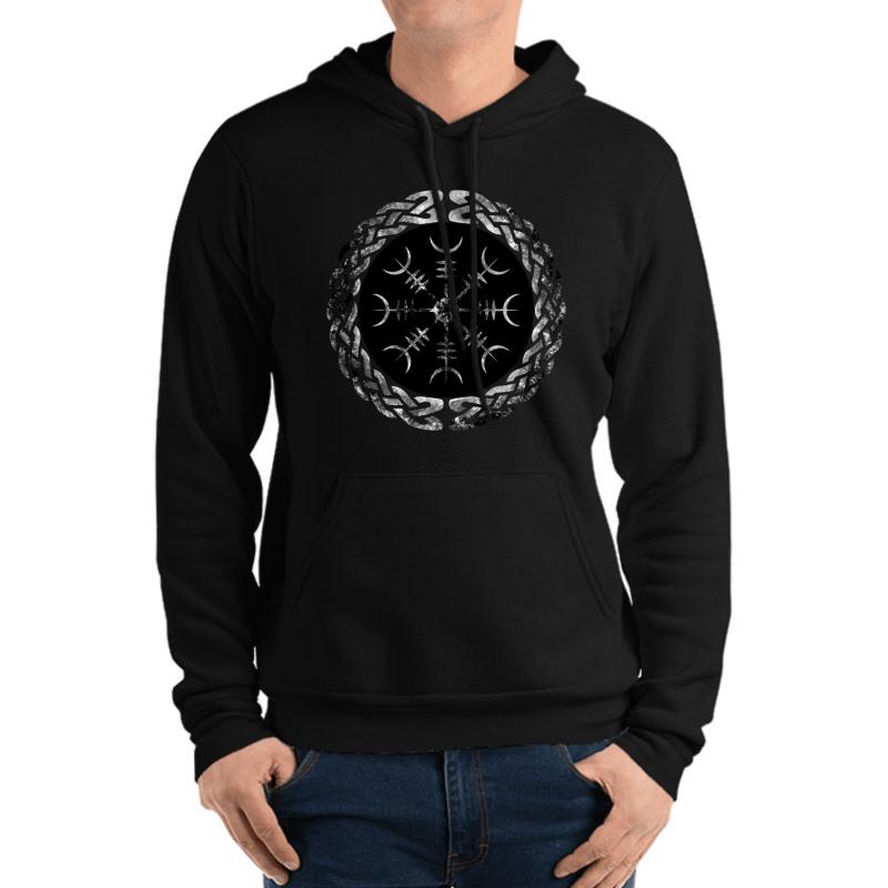 Aegishjalmur Helm Of Awe Dread Helm  Unisex Hooded Sweatshirt Men Black