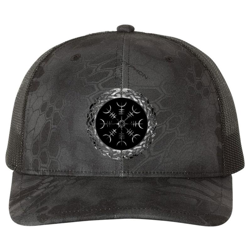 Aegishjalmur Helm Of Awe Dread Helm  Richardson Premium Trucker Snapback Cap  Kryptek Typhon Black