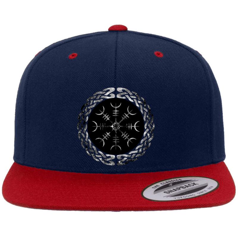 Aegishjalmur Helm Of Awe Dread Helm  Premium Flat Bill Snapback Cap  Navy