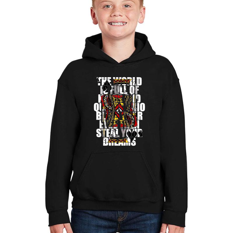 The World Is Full Of Kings And Queens - Heaven And Hell Youth Hooded Sweatshirt Boy Black