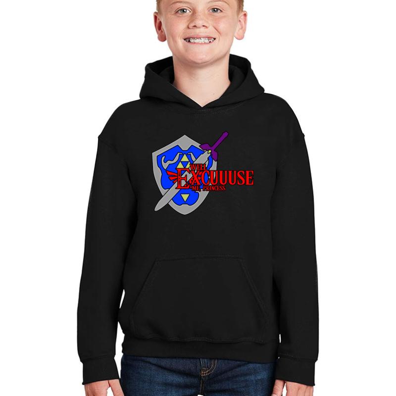 Well Excuuuuuuuuuuse Me Princess. Youth Hooded Sweatshirt Boy Black