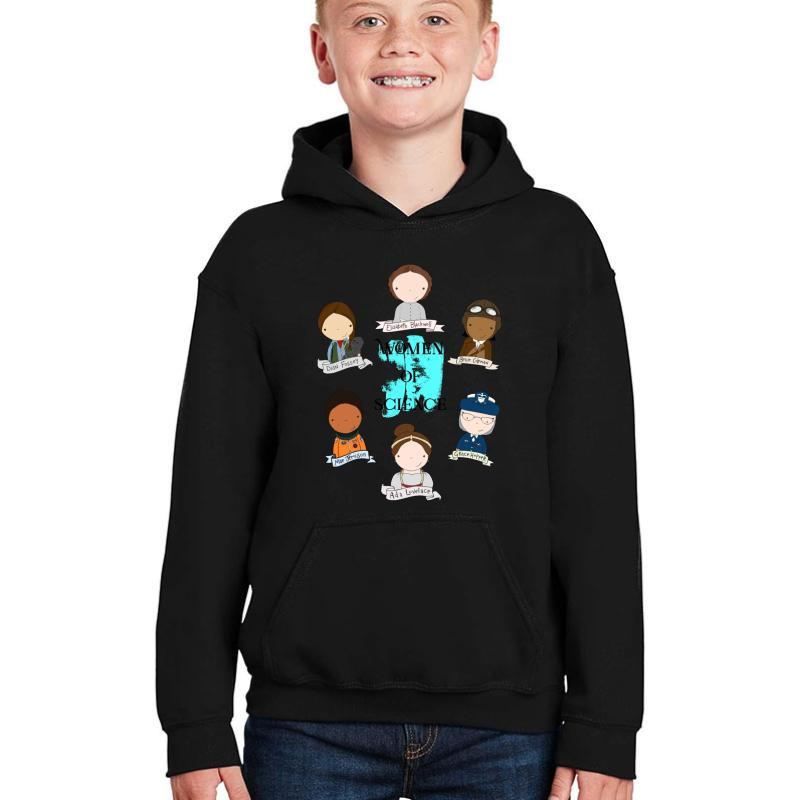 Women Of Science Youth Hooded Sweatshirt Boy Black