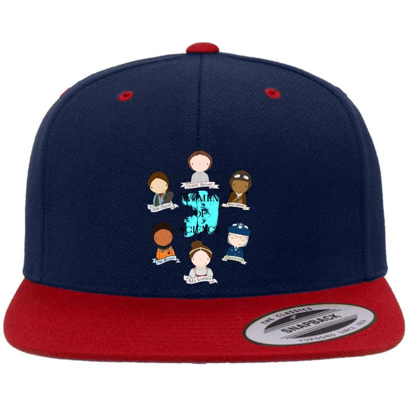 Women Of Science Premium Flat Bill Snapback Cap  Navy