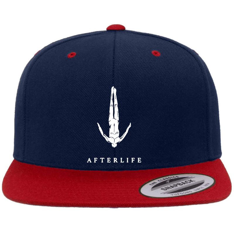 Afterlife Ii Premium Flat Bill Snapback Cap  Navy