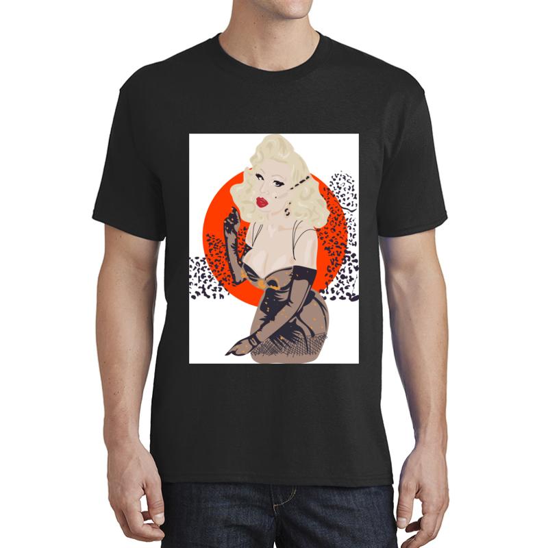 Amanda Lepore Leopard Print Unisex T-Shirt Men Black