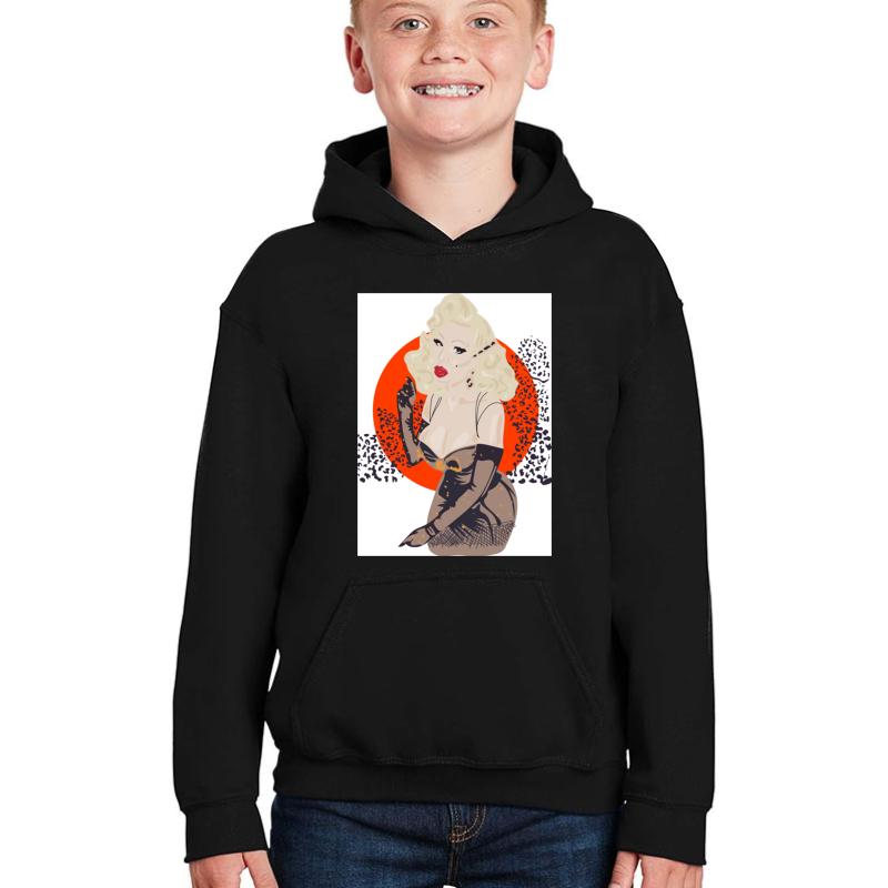 Amanda Lepore Leopard Print Youth Hooded Sweatshirt Boy Black