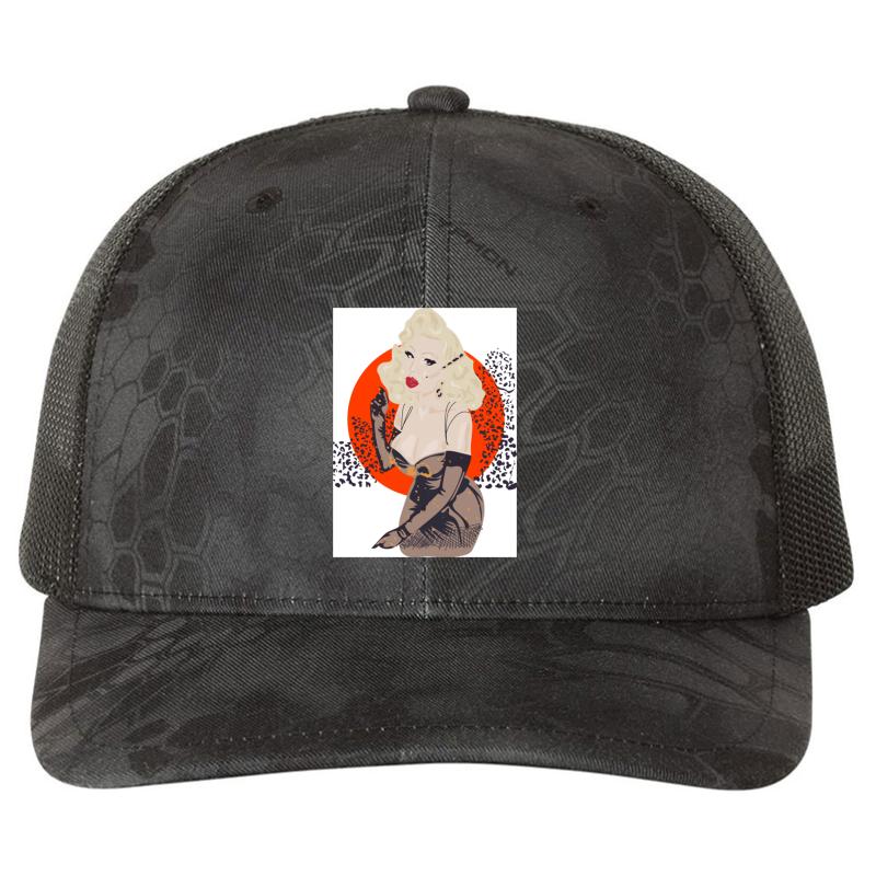 Amanda Lepore Leopard Print Richardson Premium Trucker Snapback Cap  Kryptek Typhon Black