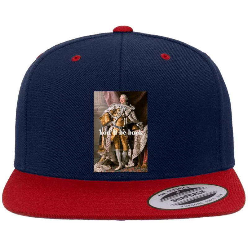 You'll Be Back King George Iii Inspired By Hamilton Premium Flat Bill Snapback Cap  Navy