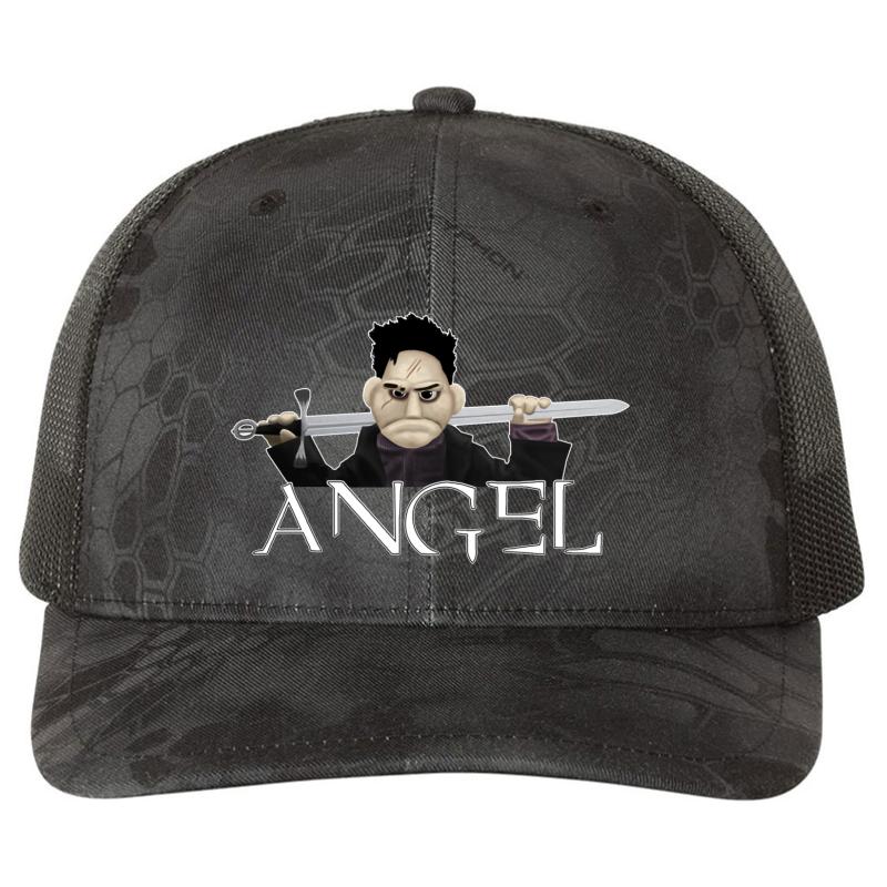 Angel - Smile Time Puppet Richardson Premium Trucker Snapback Cap  Kryptek Typhon Black