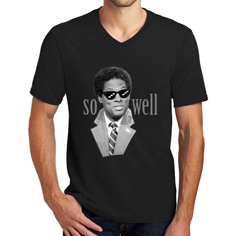 Thomas Sowell - So Well Unisex V-Neck T-Shirt Men Black