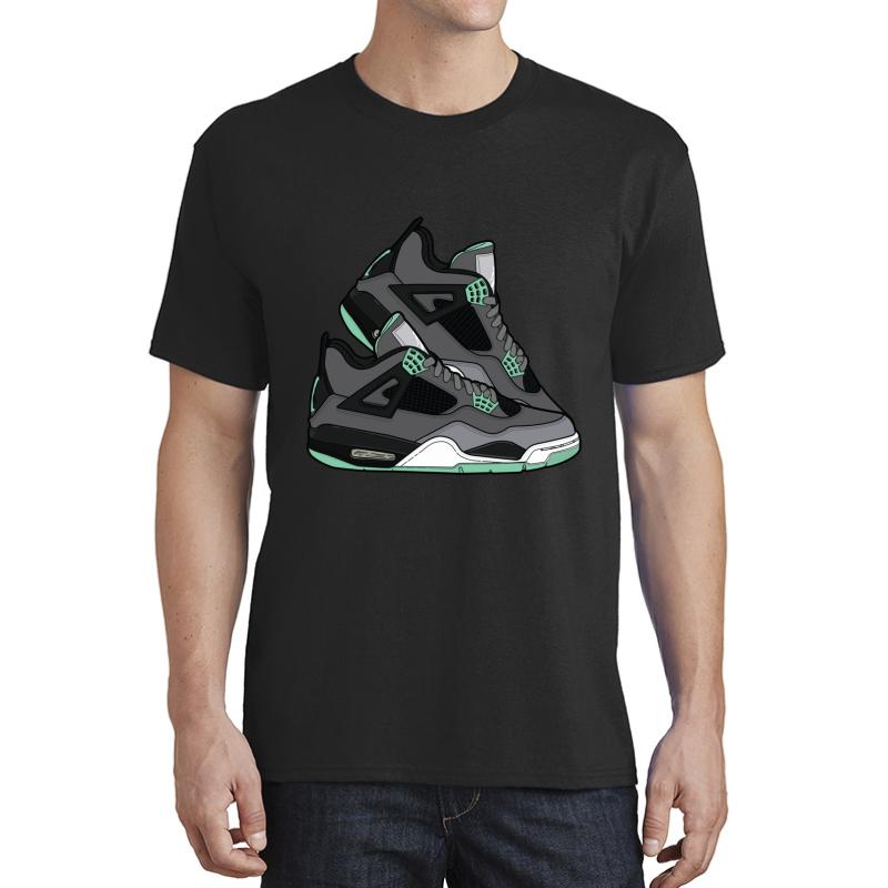 Air Jordan 4 Green Glows!  Unisex T-Shirt Men Black