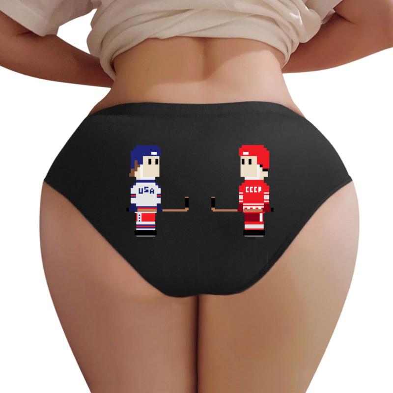 8-Bit Miracle On Ice Women Underwear Panties Women Black