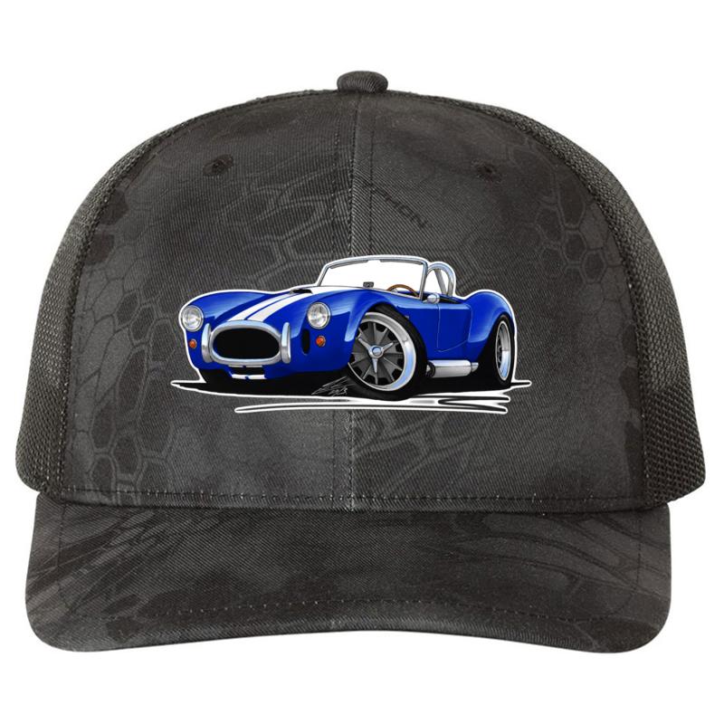 Ac Shelby Cobra Blue White Stripes  Richardson Premium Trucker Snapback Cap  Kryptek Typhon Black