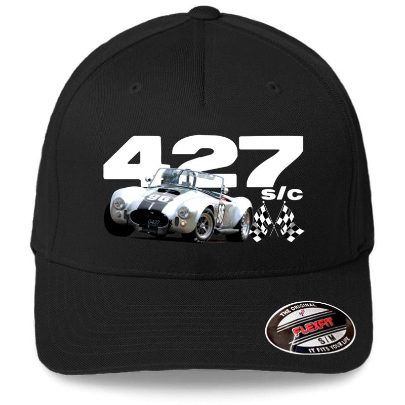 1965 Shelby Ac Cobra 427 S C Flexfit Baseball Cap  Black