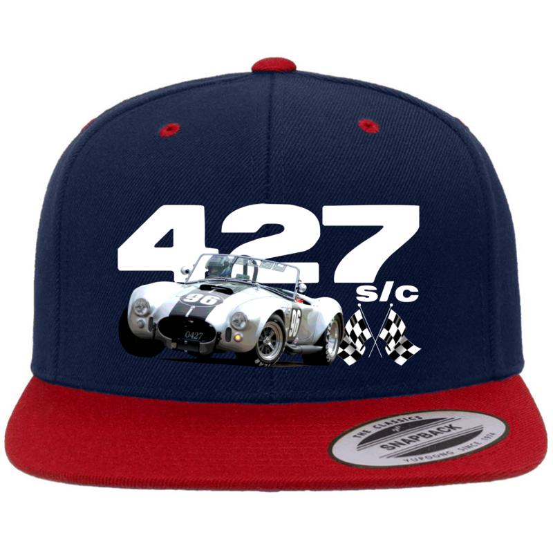 1965 Shelby Ac Cobra 427 S C Premium Flat Bill Snapback Cap  Navy