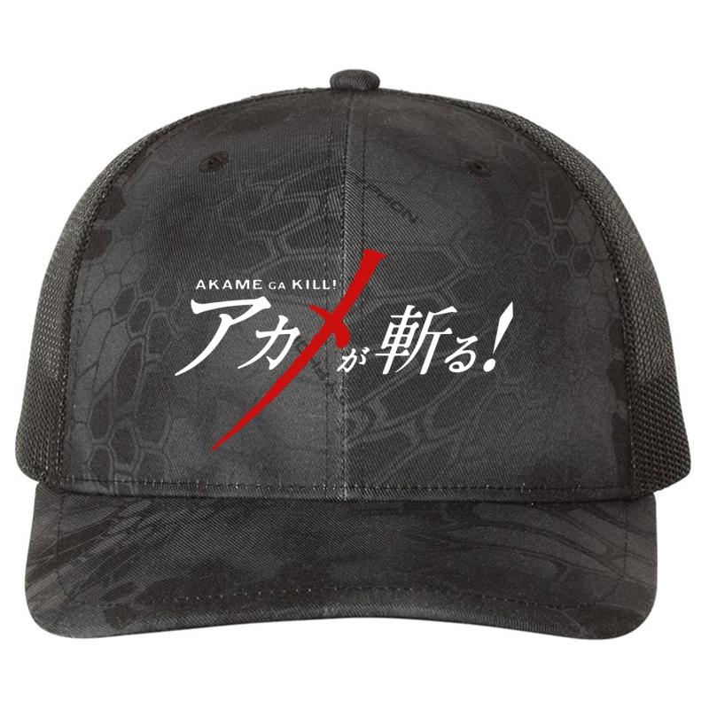 Akame Ga Kill Richardson Premium Trucker Snapback Cap  Kryptek Typhon Black