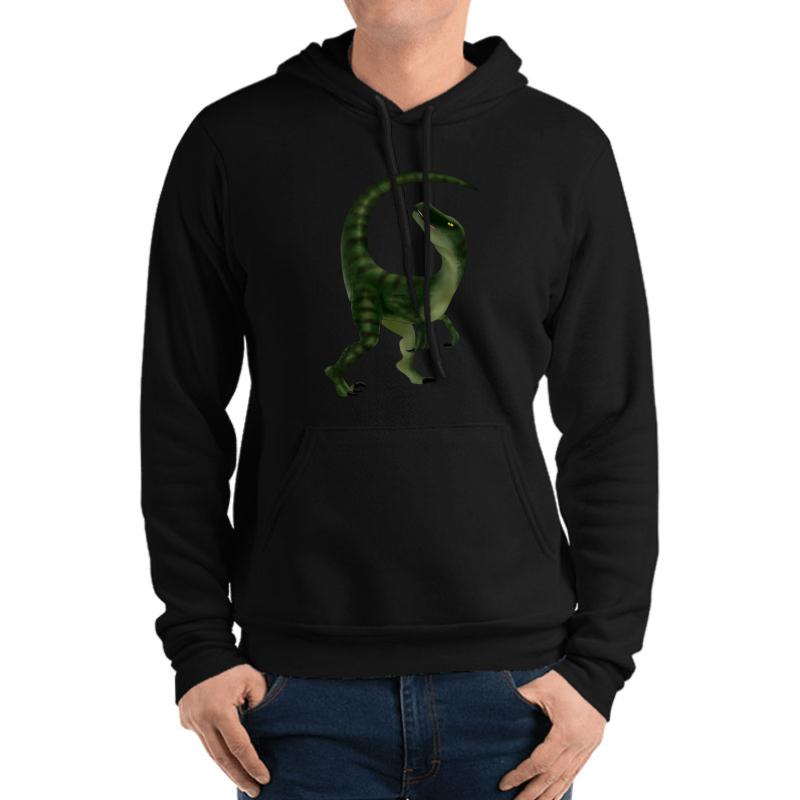 Velociraptor Unisex Hooded Sweatshirt Men Black