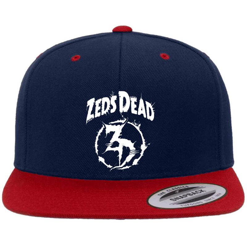 Zeds Dead Premium Flat Bill Snapback Cap  Navy