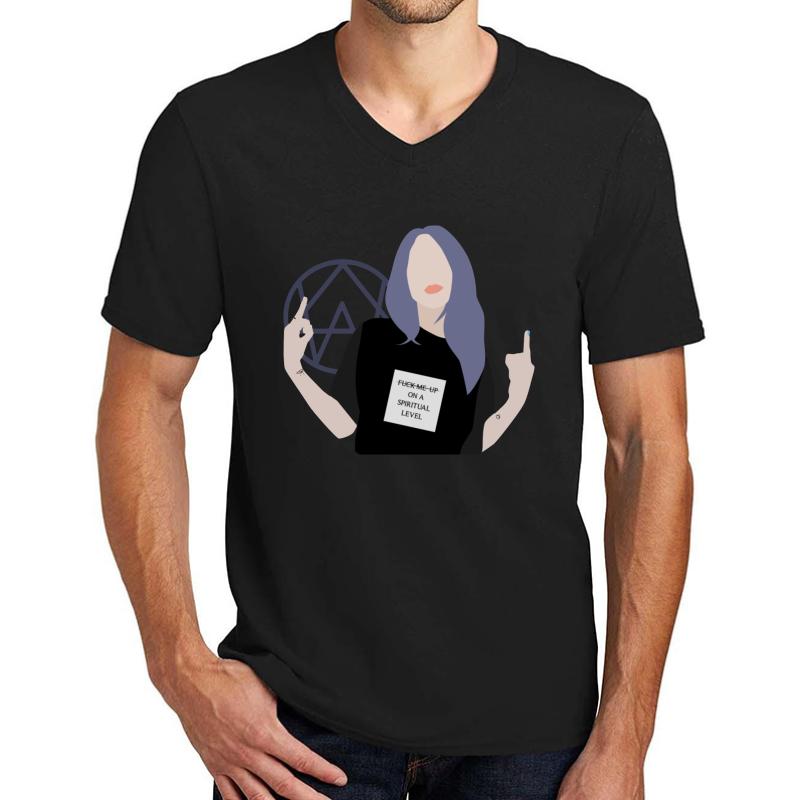 Wonderland Alison Unisex V-Neck T-Shirt Men Black