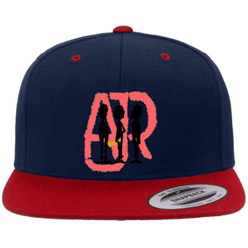 Ajr Shadow Art Premium Flat Bill Snapback Cap  Navy