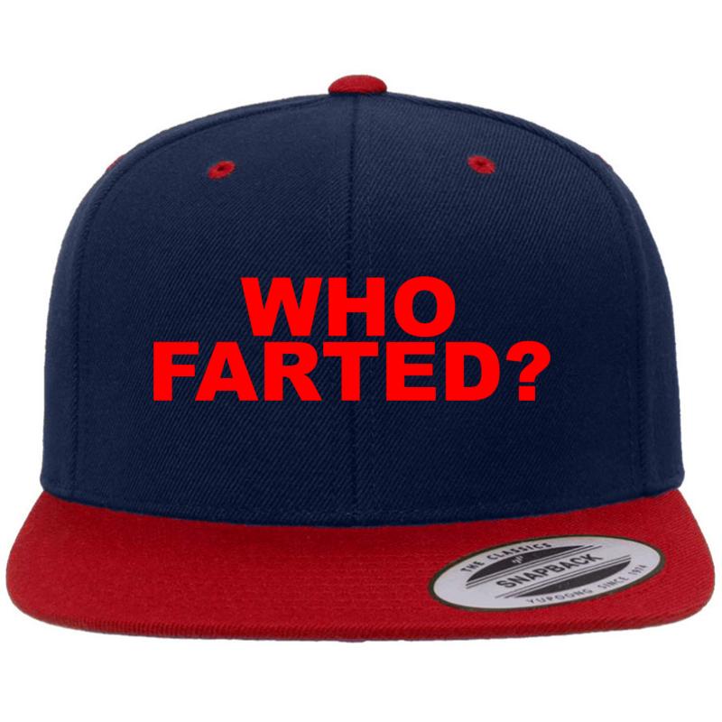 Who Farted Premium Flat Bill Snapback Cap  Navy