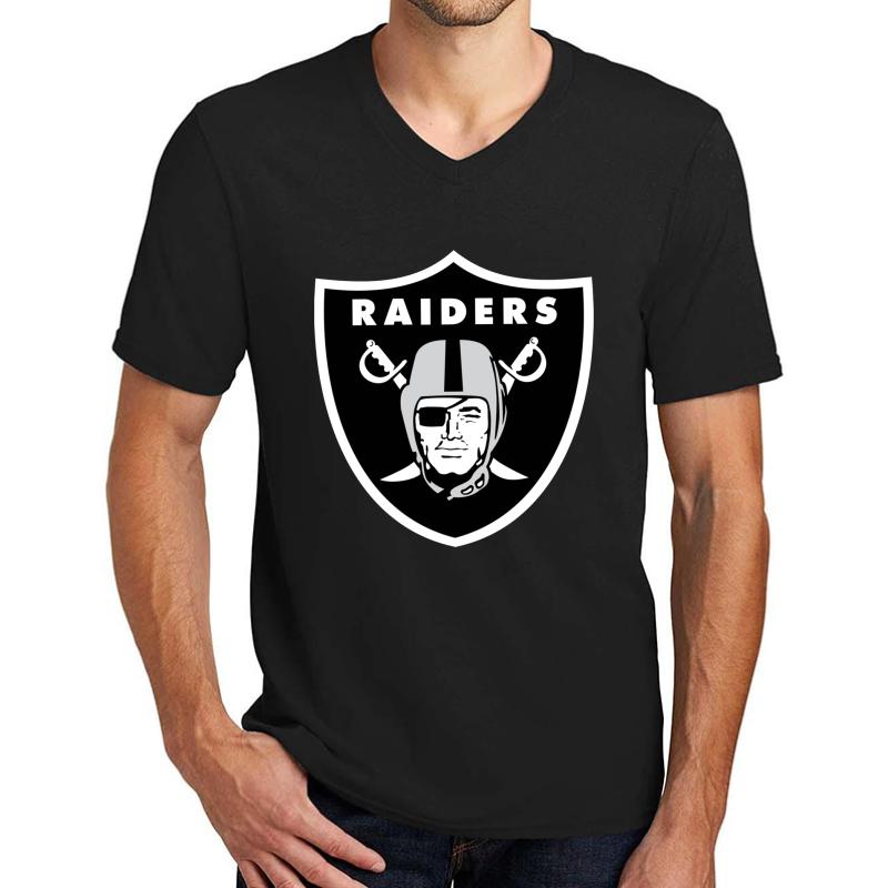 2 Pedang Oakland Raiders Unisex V-Neck T-Shirt Men Black