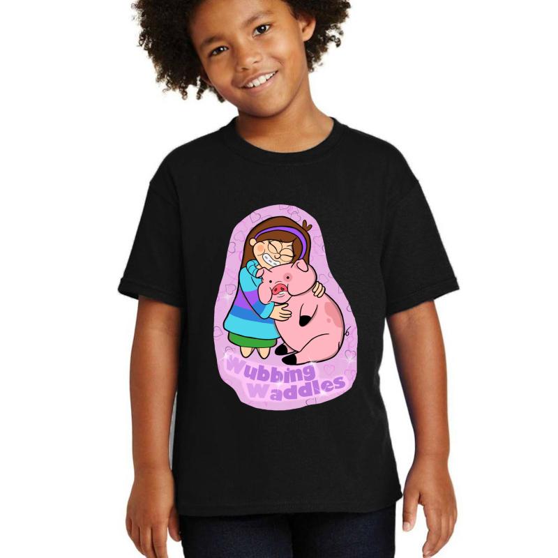 Wubbing Waddles Gravity Falls Youth T-Shirt Boy Black