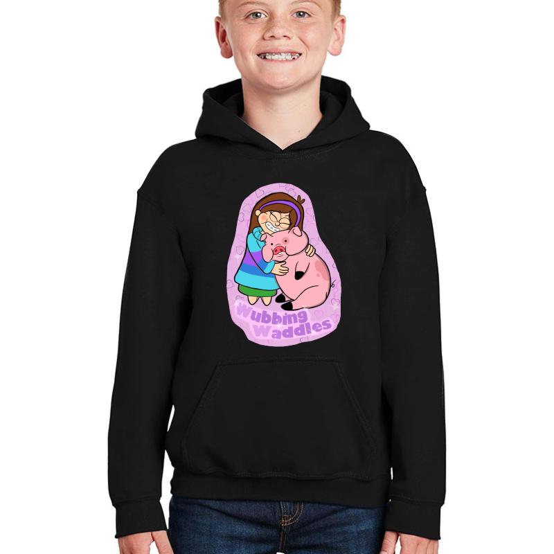 Wubbing Waddles Gravity Falls Youth Hooded Sweatshirt Boy Black