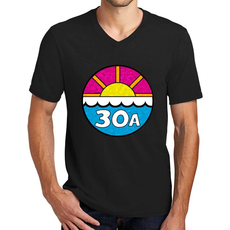 30A Florida Emerald Coast 30 A Beach Ocean Vacation Unisex V-Neck T-Shirt Men Black