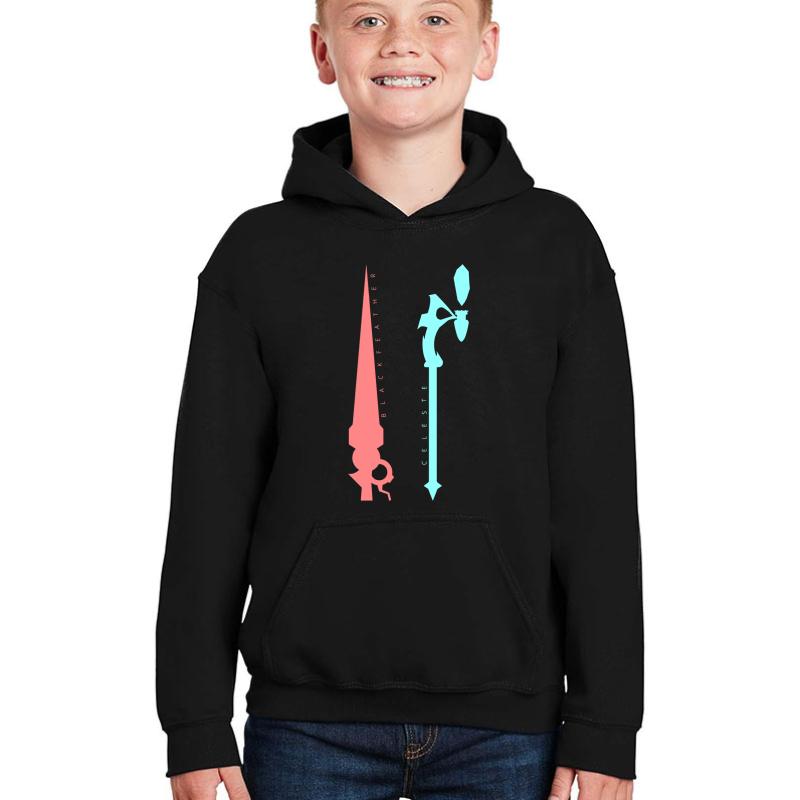 Vainglory: Celeste And Blackfeather Weaponry. Youth Hooded Sweatshirt Boy Black