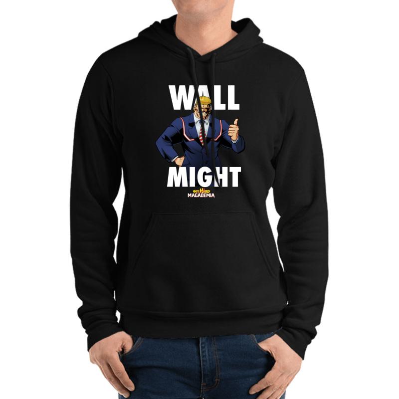 Wall Might - My Hero Magademia Unisex Hooded Sweatshirt Men Black