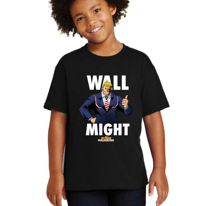 Wall Might - My Hero Magademia Youth T-Shirt Boy Black