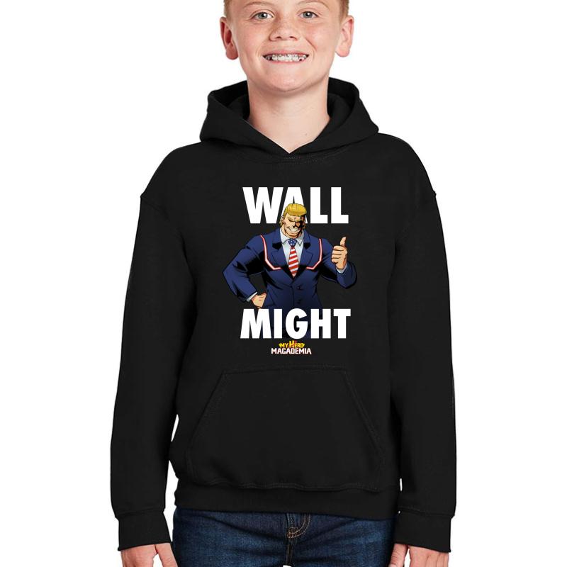 Wall Might - My Hero Magademia Youth Hooded Sweatshirt Boy Black