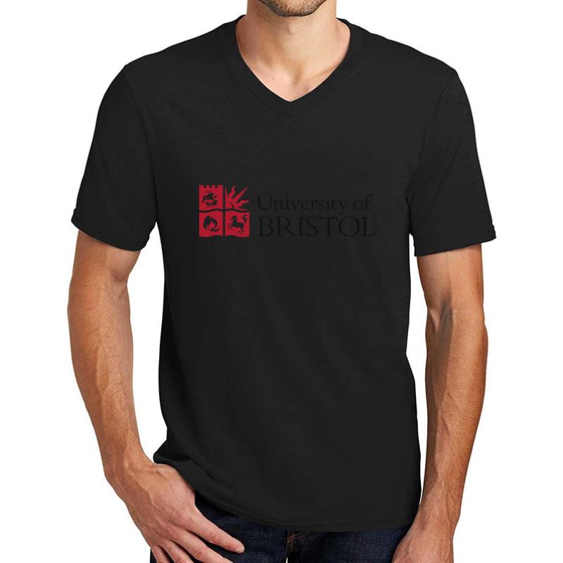 University Of Bristol Logo Unisex V-Neck T-Shirt Men Black