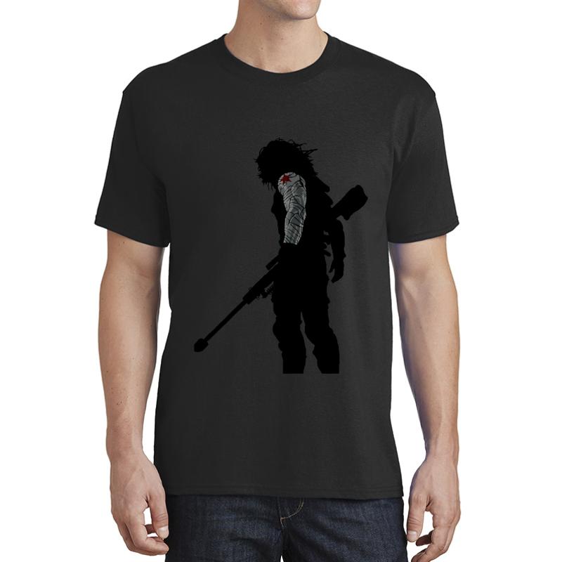 Winter Soldier Silhouette Unisex T-Shirt Men Black