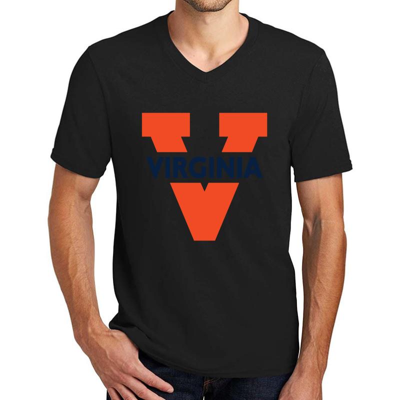 Virginia Cavaliers Logo Unisex V-Neck T-Shirt Men Black