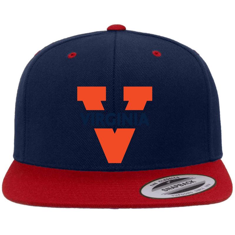 Virginia Cavaliers Logo Premium Flat Bill Snapback Cap  Navy