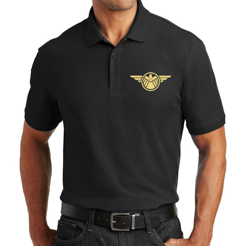 Agent Carter - Gold Wings Unisex Polo Jersey Sport Shirt Men Black