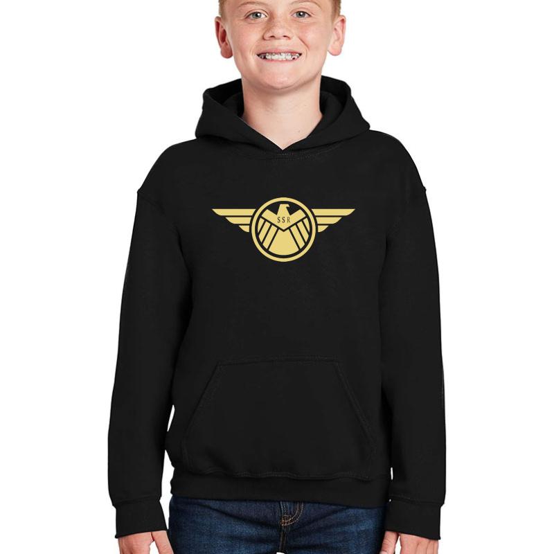 Agent Carter - Gold Wings Youth Hooded Sweatshirt Boy Black