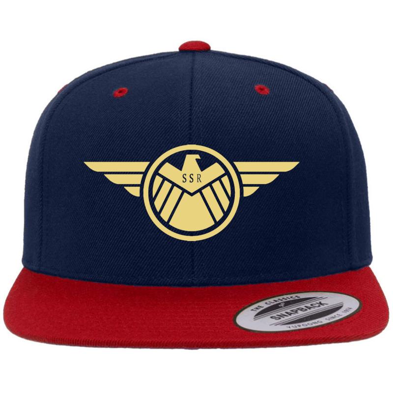 Agent Carter - Gold Wings Premium Flat Bill Snapback Cap  Navy