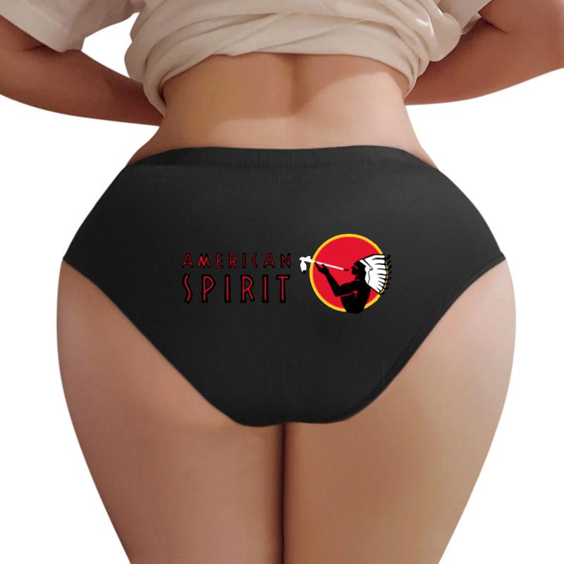 American Spirit Logo Women Underwear Panties Women Black