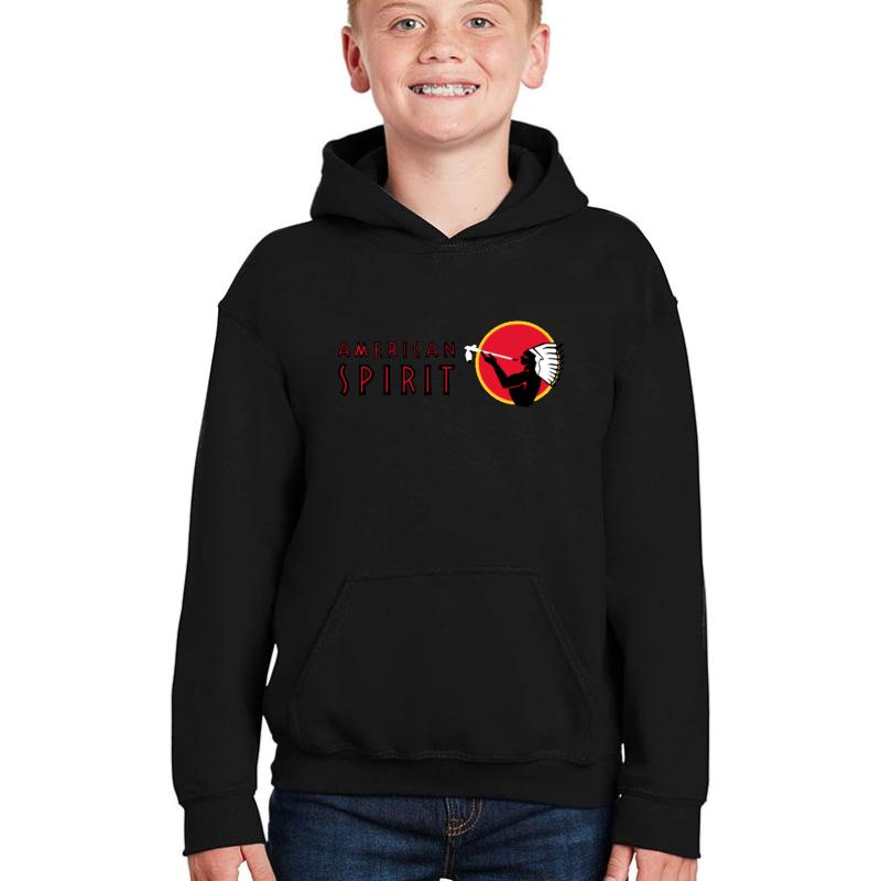 American Spirit Logo Youth Hooded Sweatshirt Boy Black