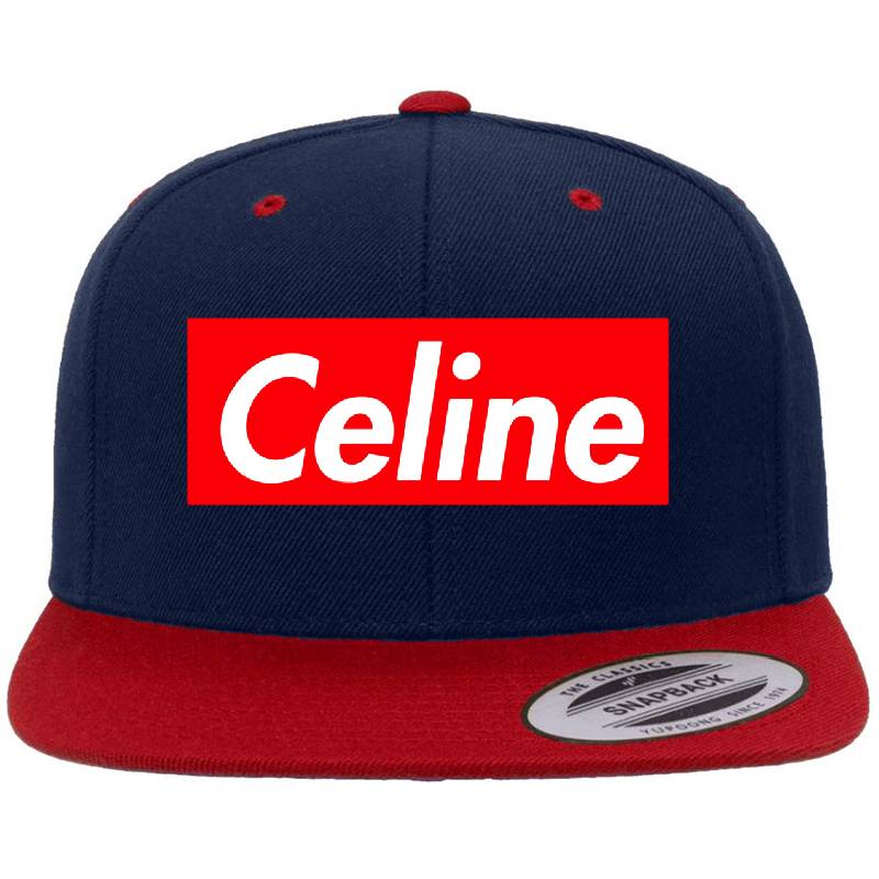 Celine Box Logo In Red Richardson Premium Trucker Snapback Caps