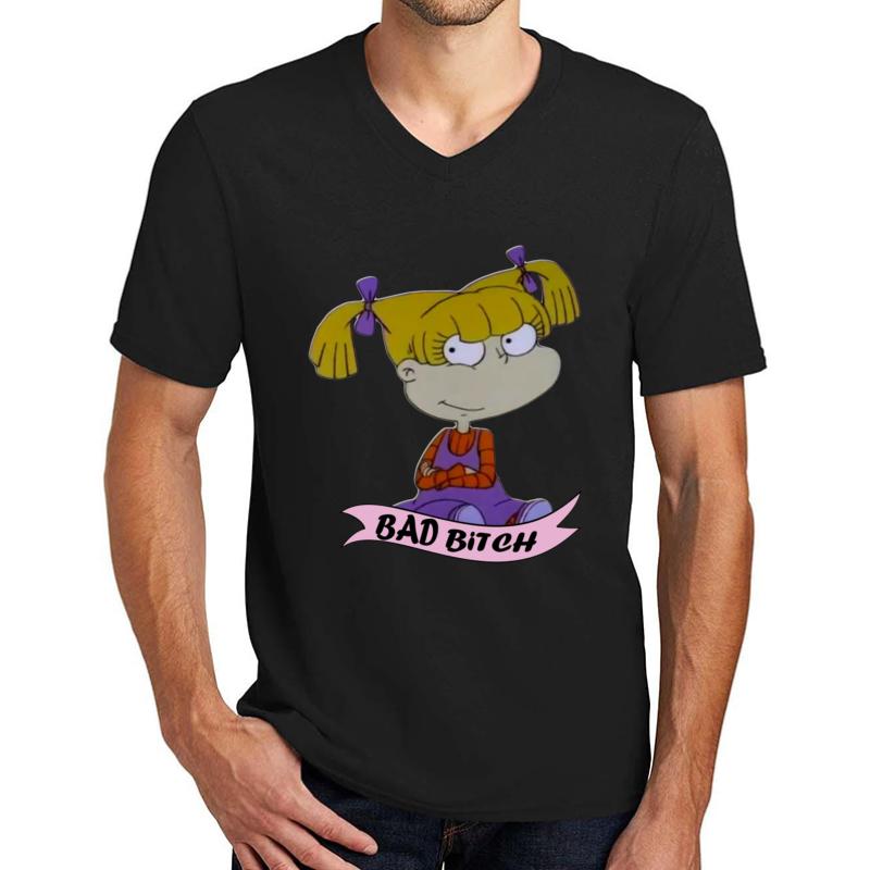 Angelica Pickles Unisex V-Neck T-Shirt Men Black