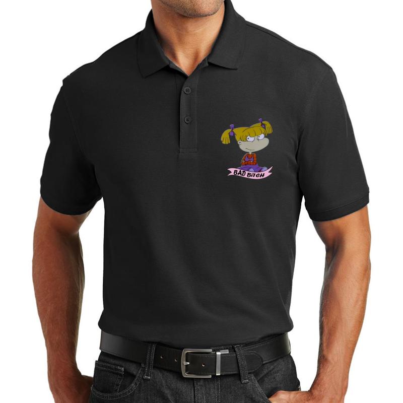 Angelica Pickles Unisex Polo Jersey Sport Shirt Men Black